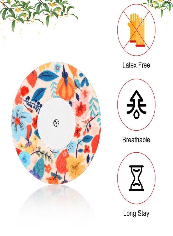 XIHIRCD 30 Sheets Sensor Covers for Libre 1/2, Waterproof Flower Theme Patches Sensor Case Stickers, Accessories Compatible with Libre (5 Styles) - Image 4